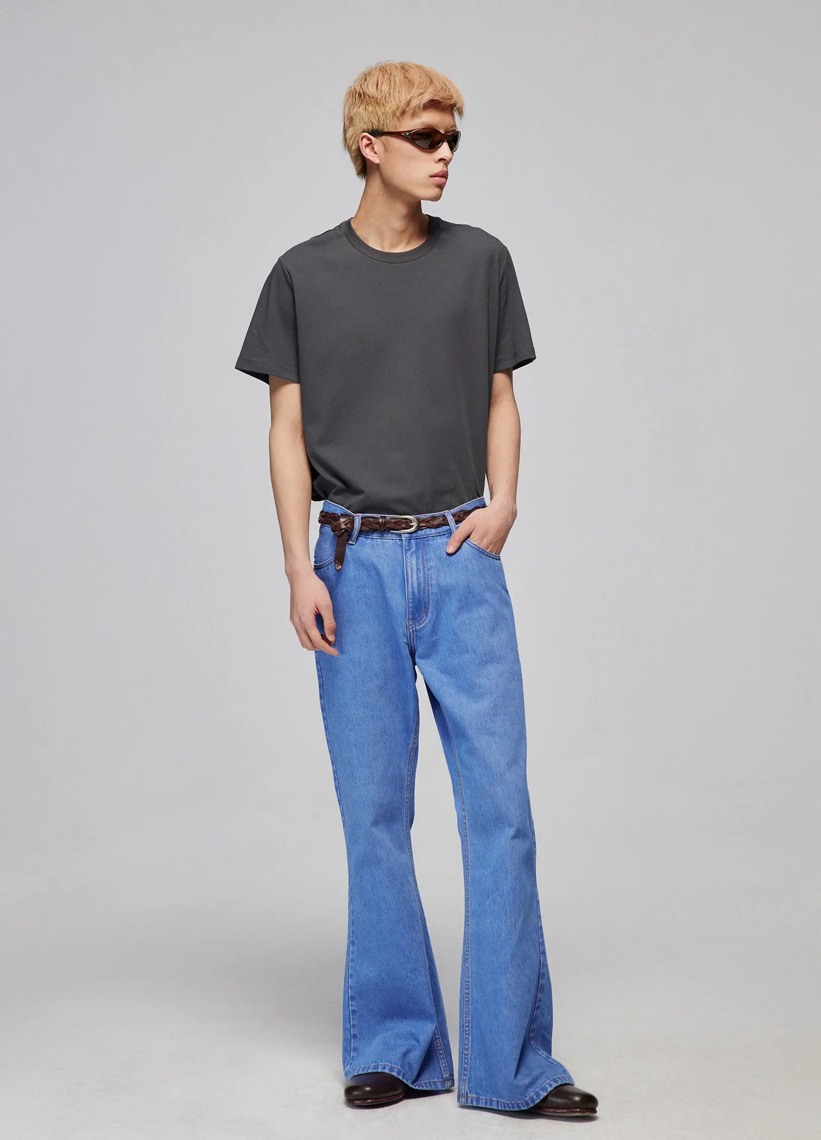 Jeans en jean évasé de grande hauteur