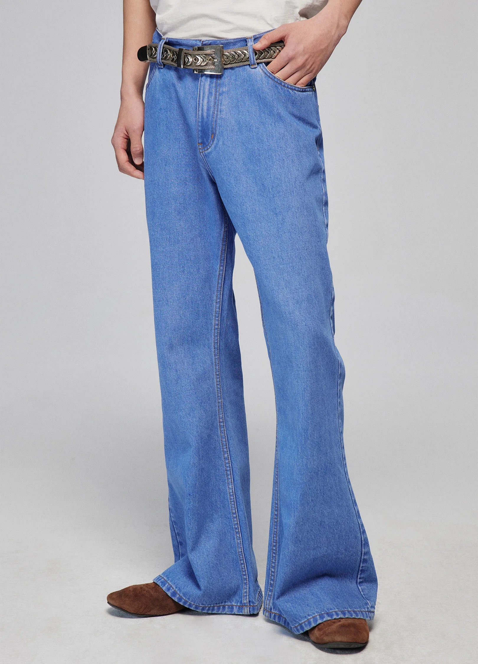 Jeans en jean évasé de grande hauteur