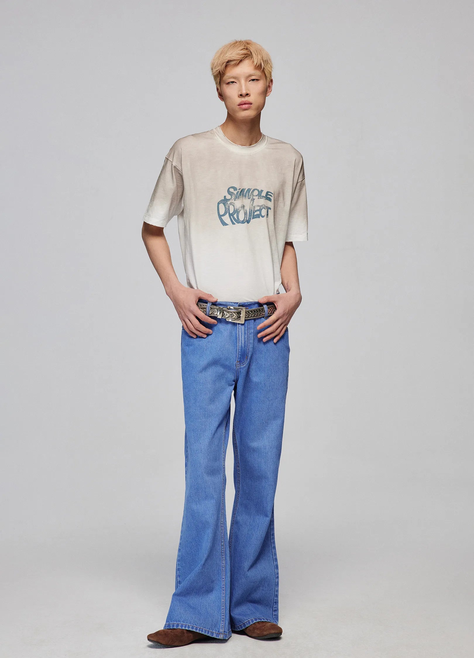 Jeans en jean évasé de grande hauteur