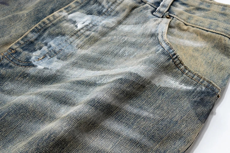 Städtische Leinwand entspannte Splash -Denim