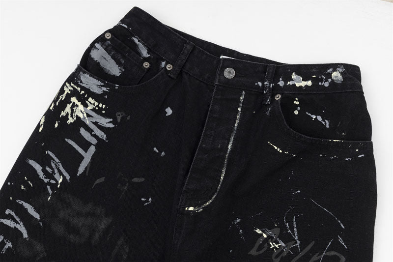 Graffiti-Kunstweit-Bein-Jeans