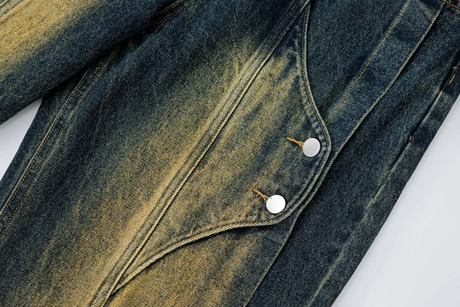 Eklektische Mosaikschicht -Jeans -Jeans