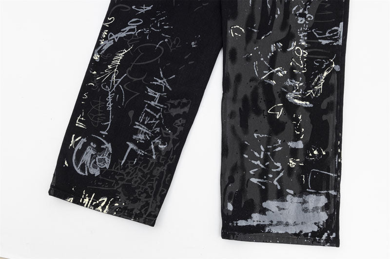 Graffiti-Kunstweit-Bein-Jeans