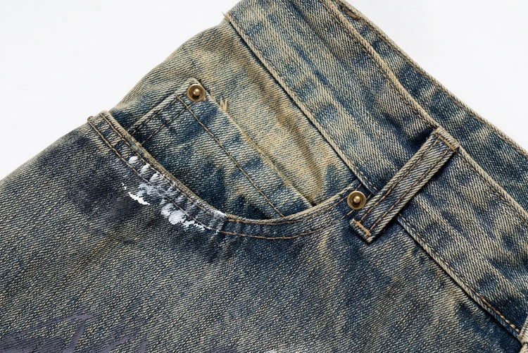 Städtische Leinwand entspannte Splash -Denim