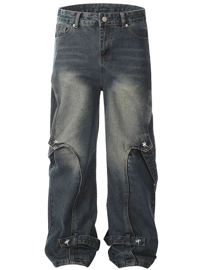 Deconstructed Denim Waves Jeans