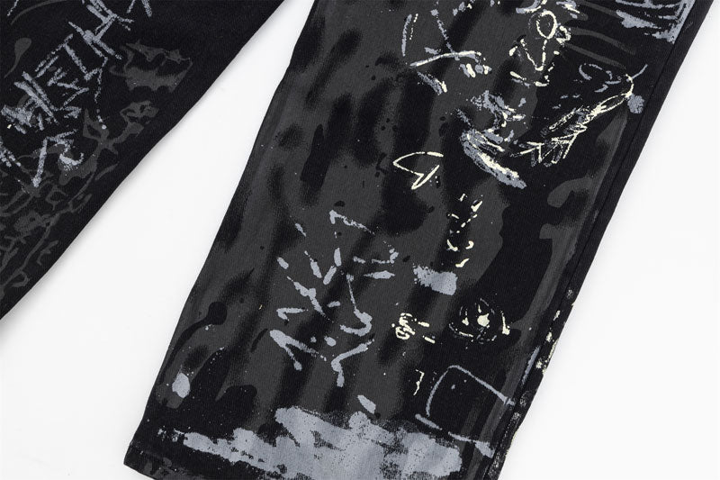 Graffiti-Kunstweit-Bein-Jeans