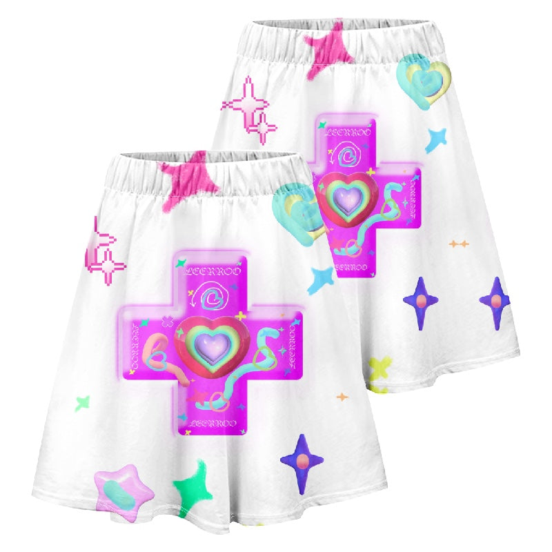 Kawaii Gaming Controller Rainbow Skirt