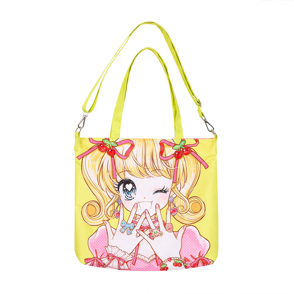 Sweet Anime Girl Printed Tote Bag