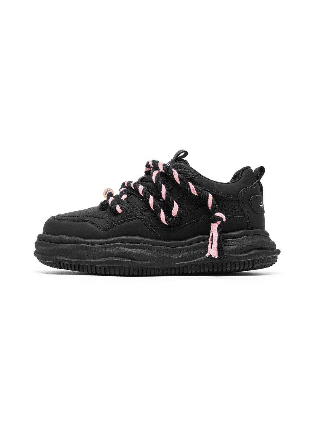 Frayed Fabric Wavy Sole Chunky Sneakers