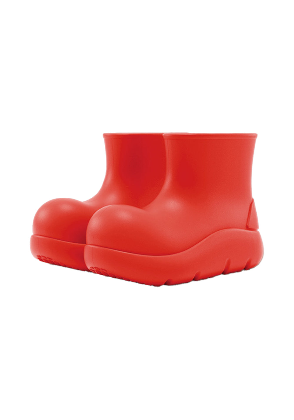 Red Chunky Short Rain Boots