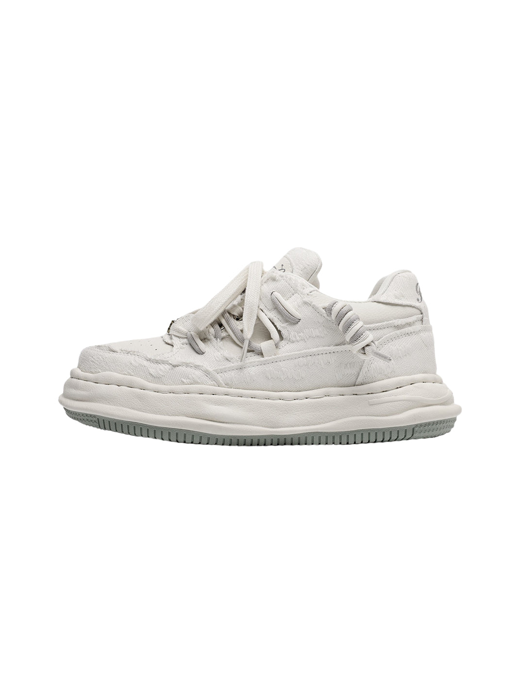 Retro Distressed Denim Wavy Sole Sneakers