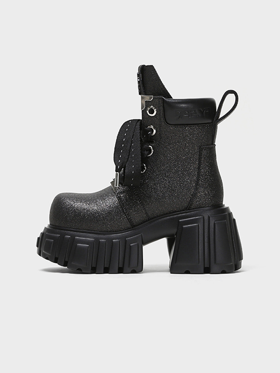 Black Starry Platform Martin Boots With Removable Shaft
