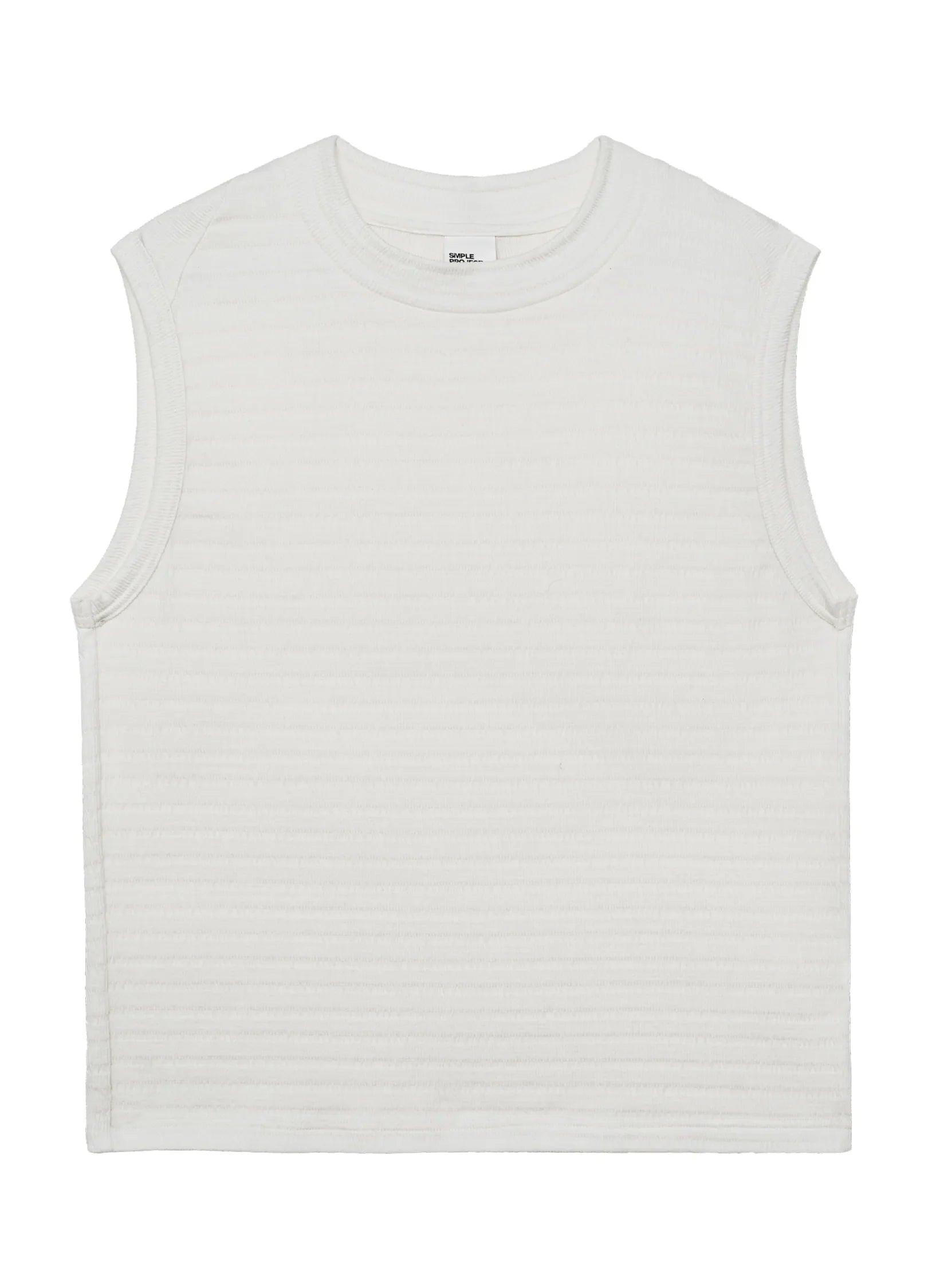 Textured Striped Knit Vest - chiclara