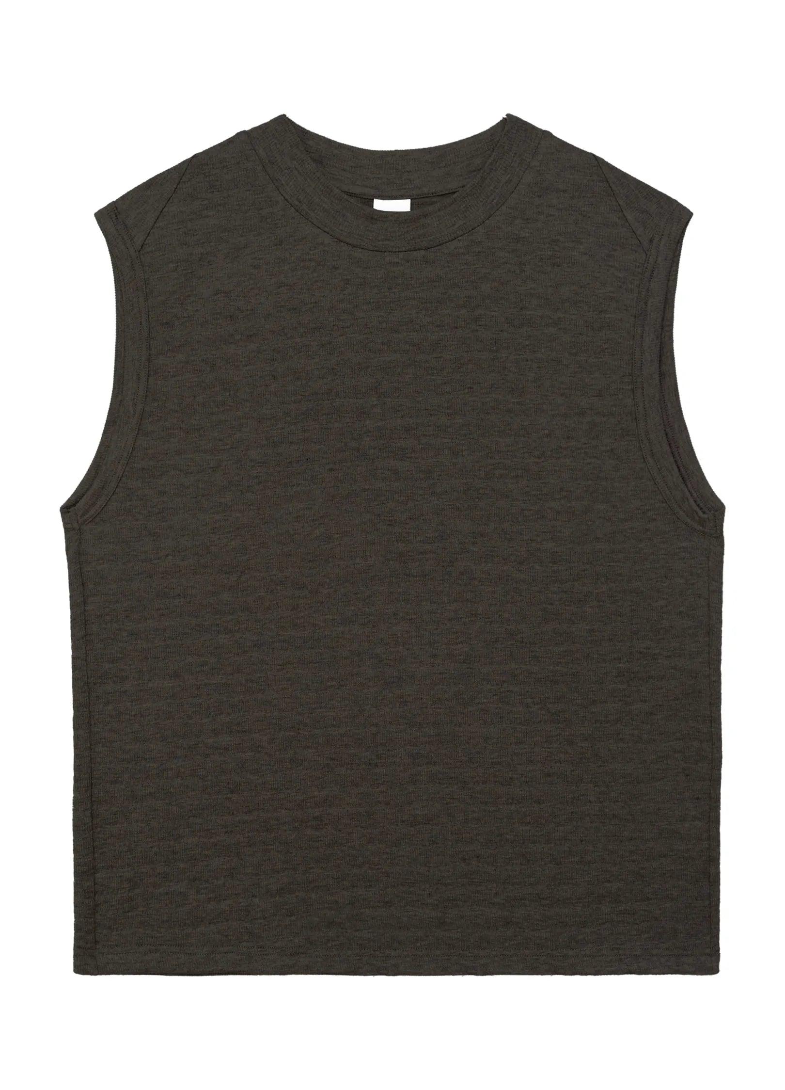 Textured Striped Knit Vest - chiclara