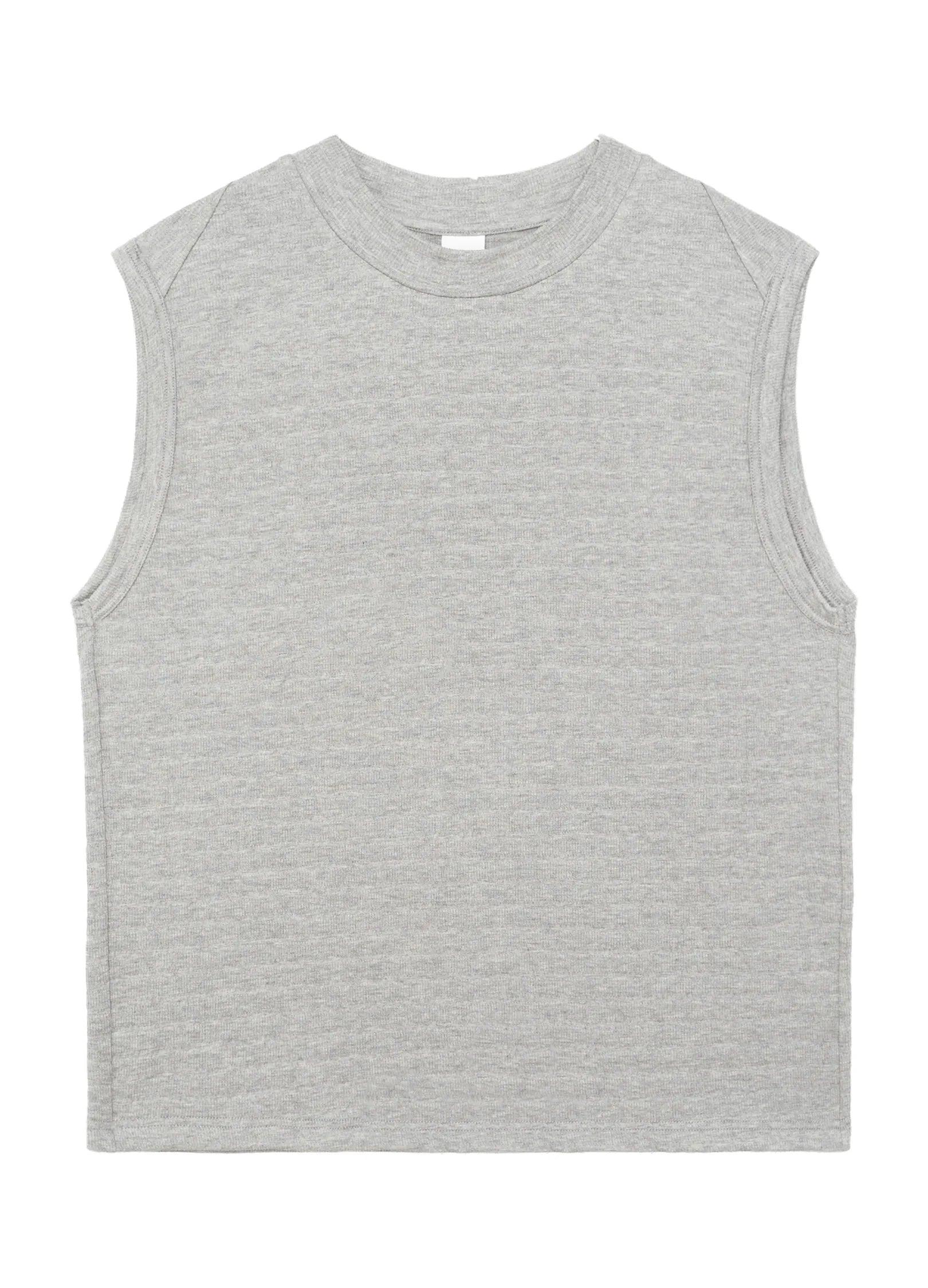 Textured Striped Knit Vest - chiclara