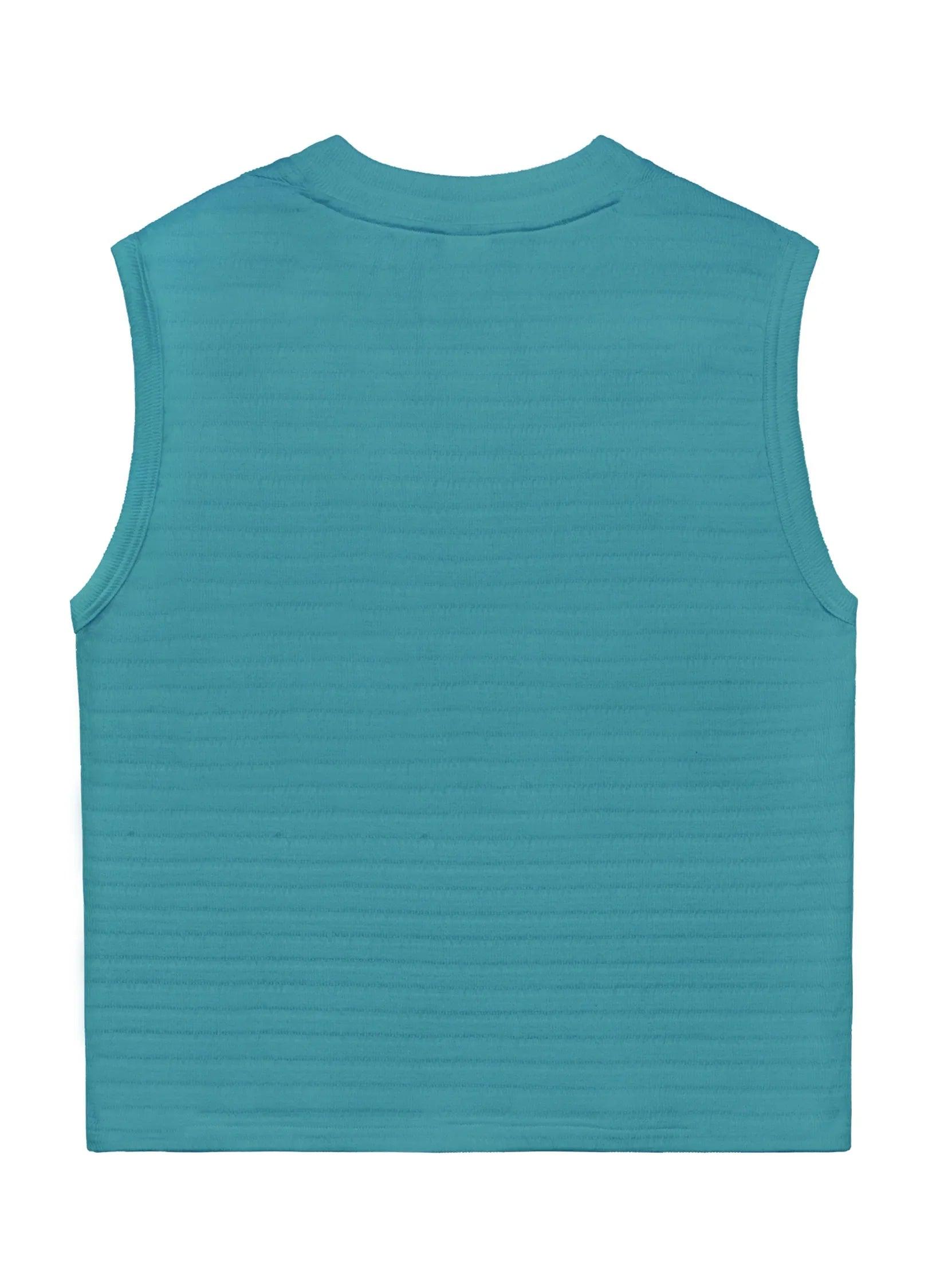 Textured Striped Knit Vest - chiclara