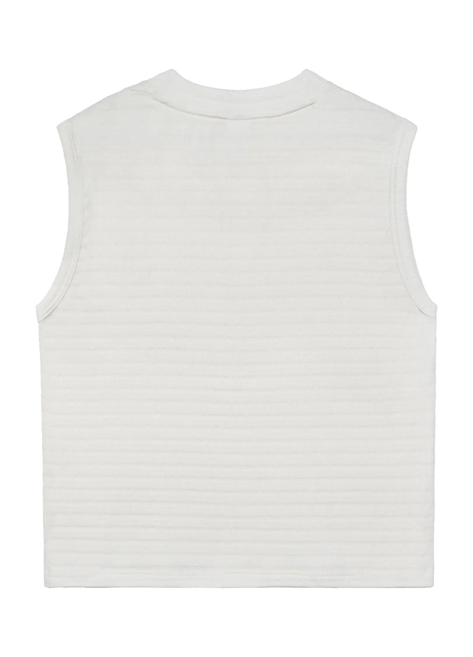 Textured Striped Knit Vest - chiclara