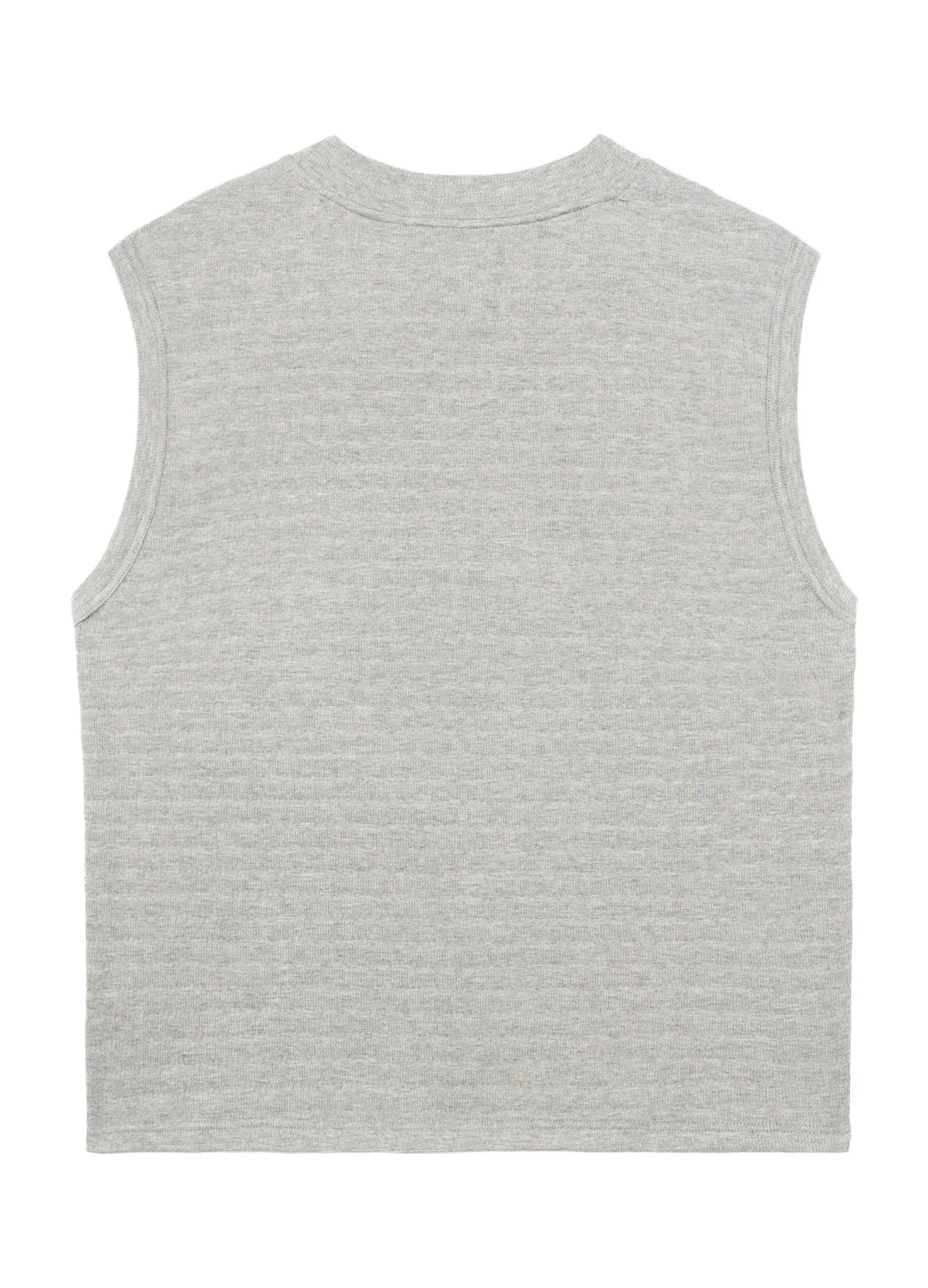 Textured Striped Knit Vest - chiclara
