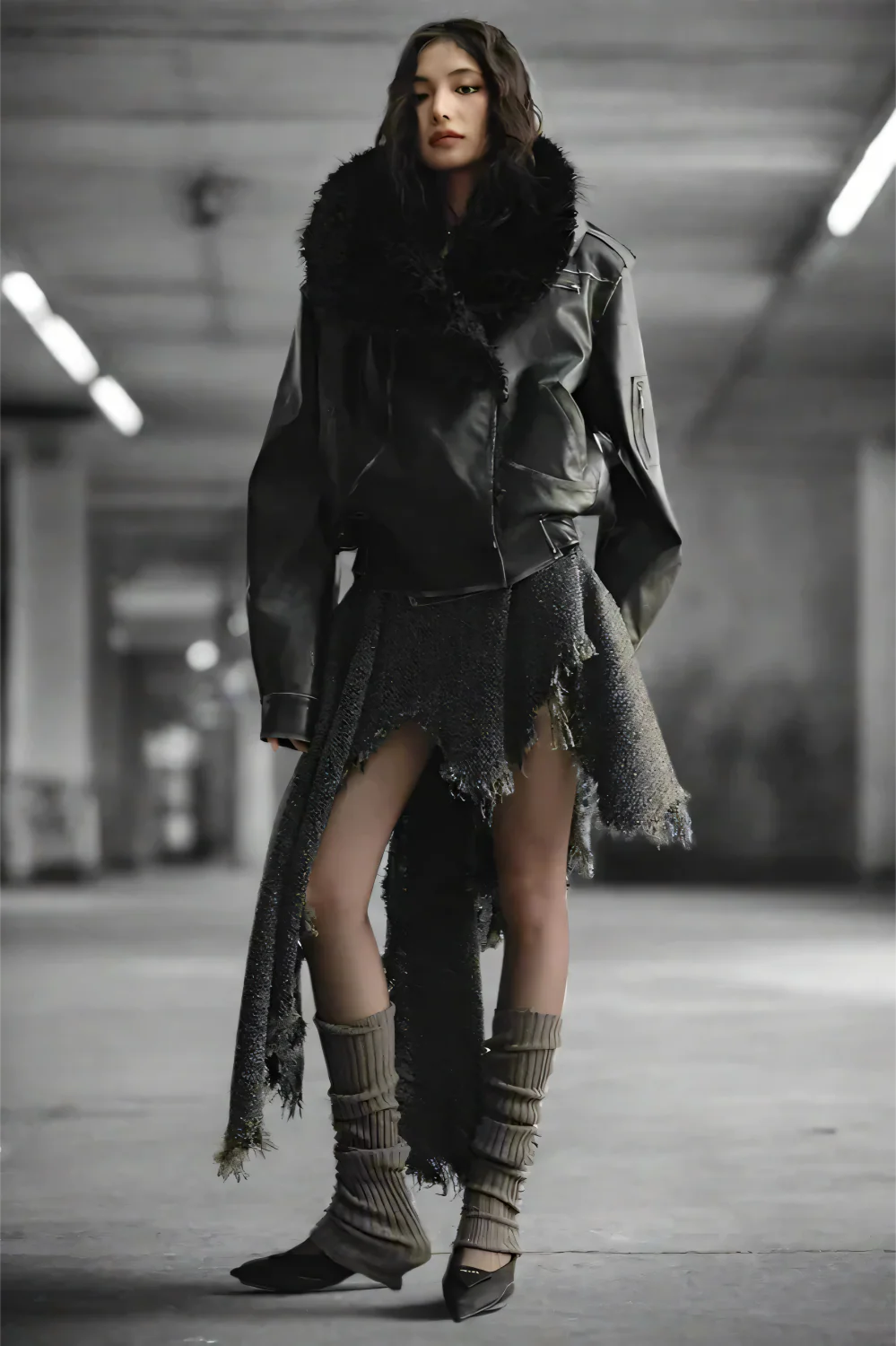 Oversized Faux Fur Aviator Jacket