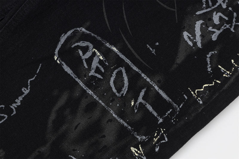 Graffiti-Kunstweit-Bein-Jeans