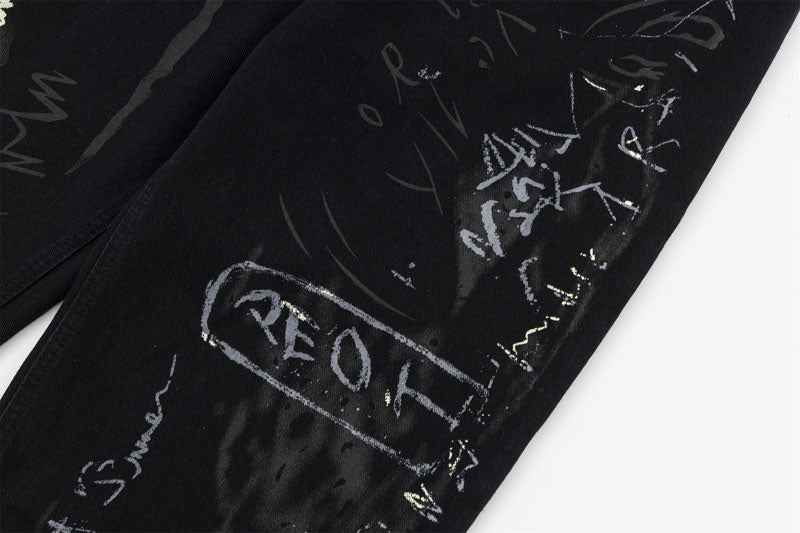 Graffiti-Kunstweit-Bein-Jeans