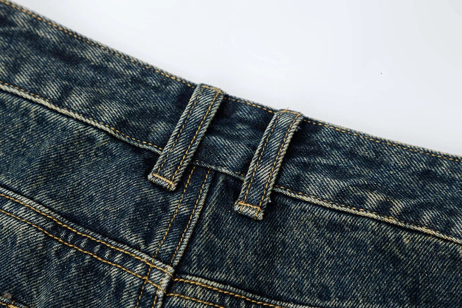 Eklektische Mosaikschicht -Jeans -Jeans