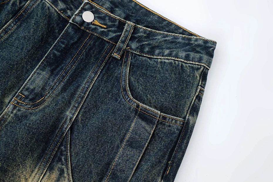 Eklektische Mosaikschicht -Jeans -Jeans