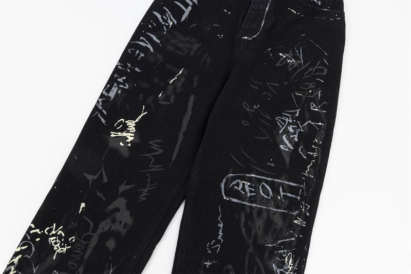 Graffiti-Kunstweit-Bein-Jeans
