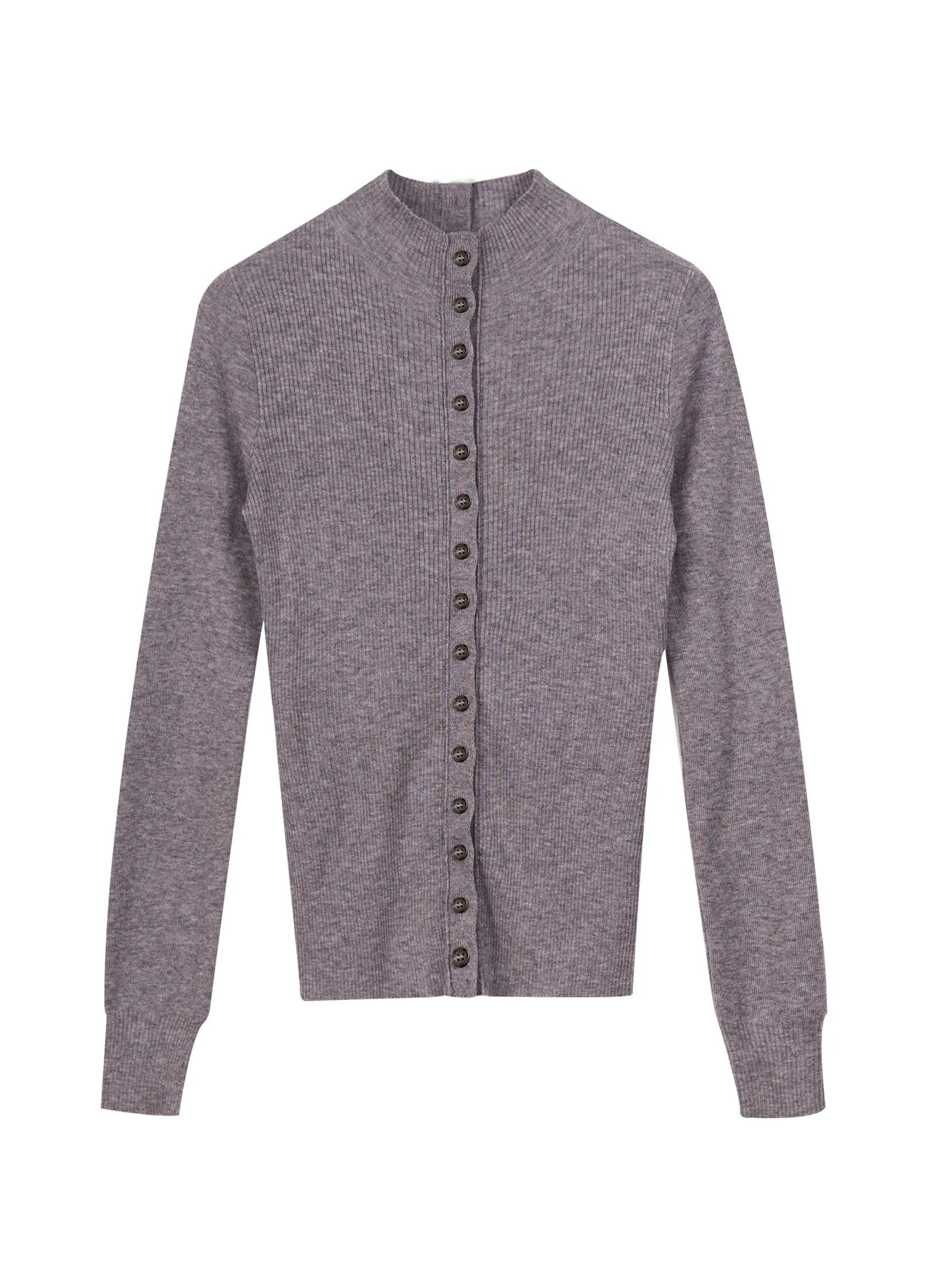 슬림 리브 버튼 카디건