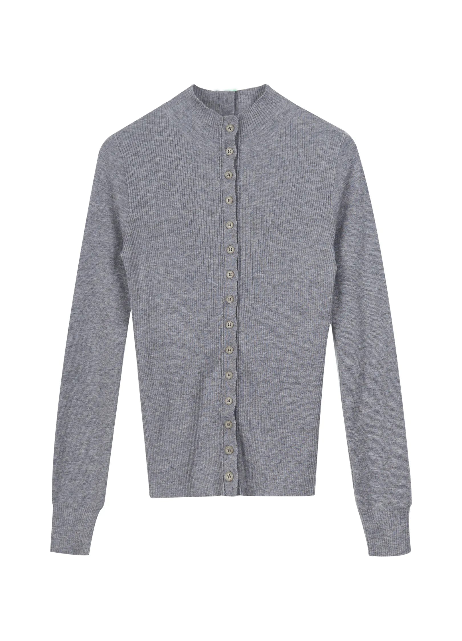 슬림 리브 버튼 카디건