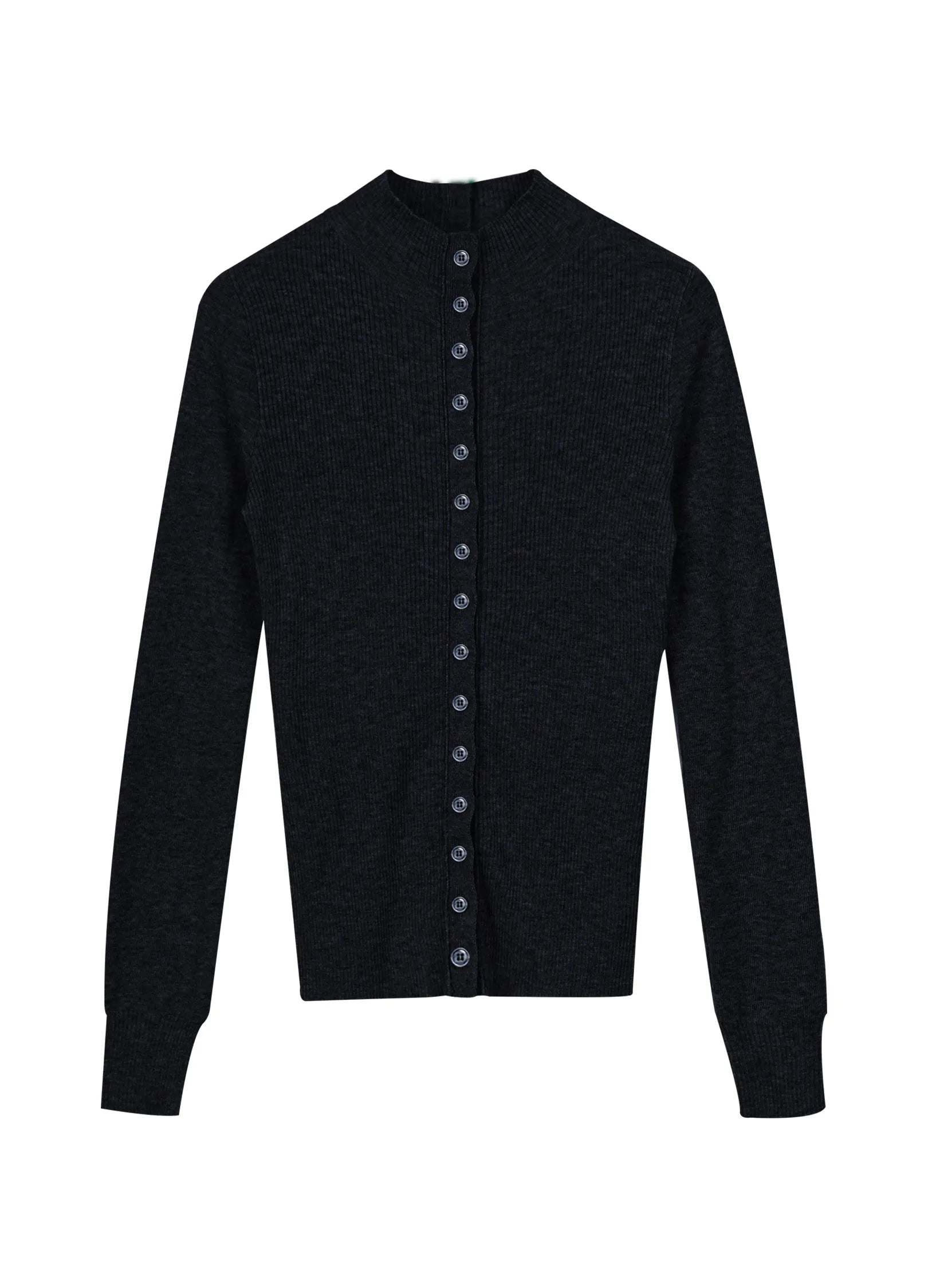 슬림 리브 버튼 카디건