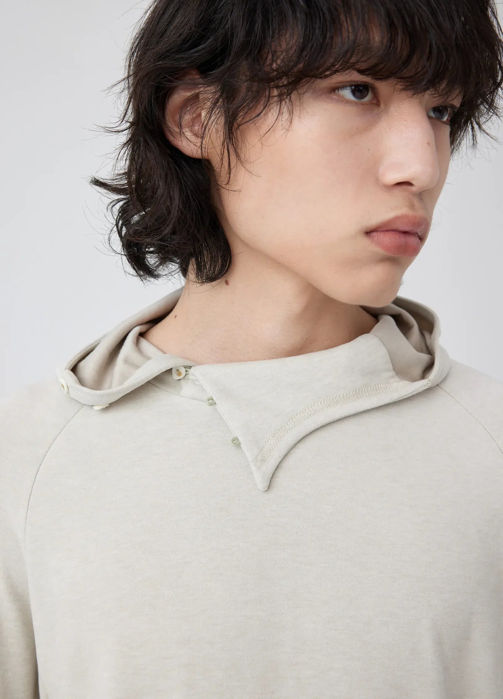 Classic Slit Collar Cotton Sweater