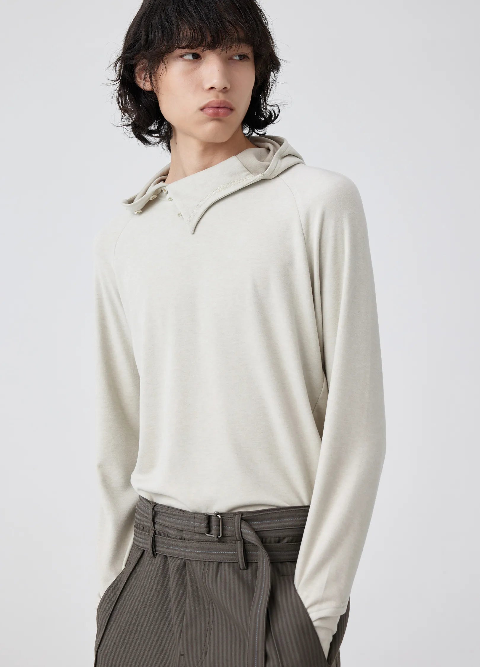 Classic Slit Collar Cotton Sweater
