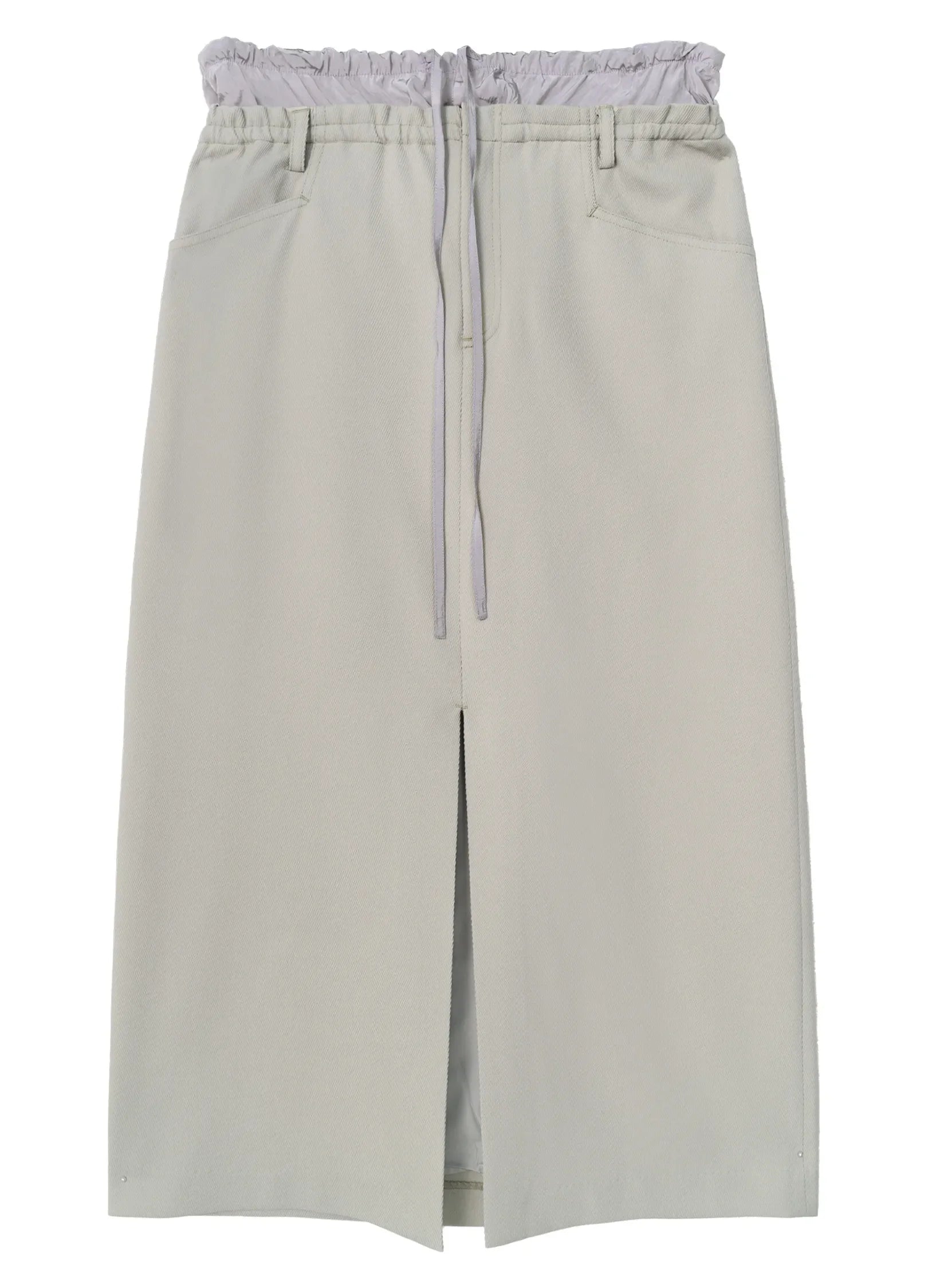 Slit Patchwork Midi Skirt