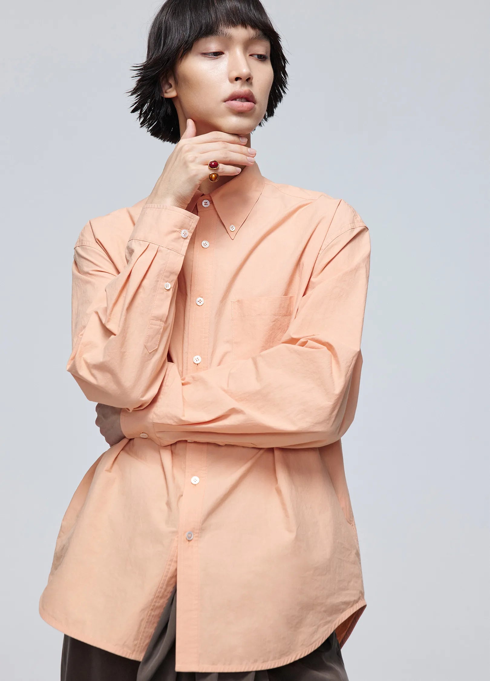 Classic Side Button Oxford Shirt