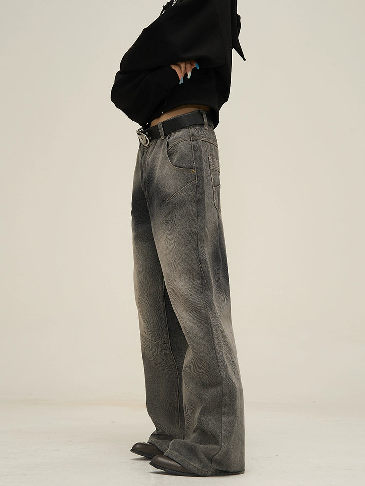 Classic Fit Straight Denim Jeans - chiclara