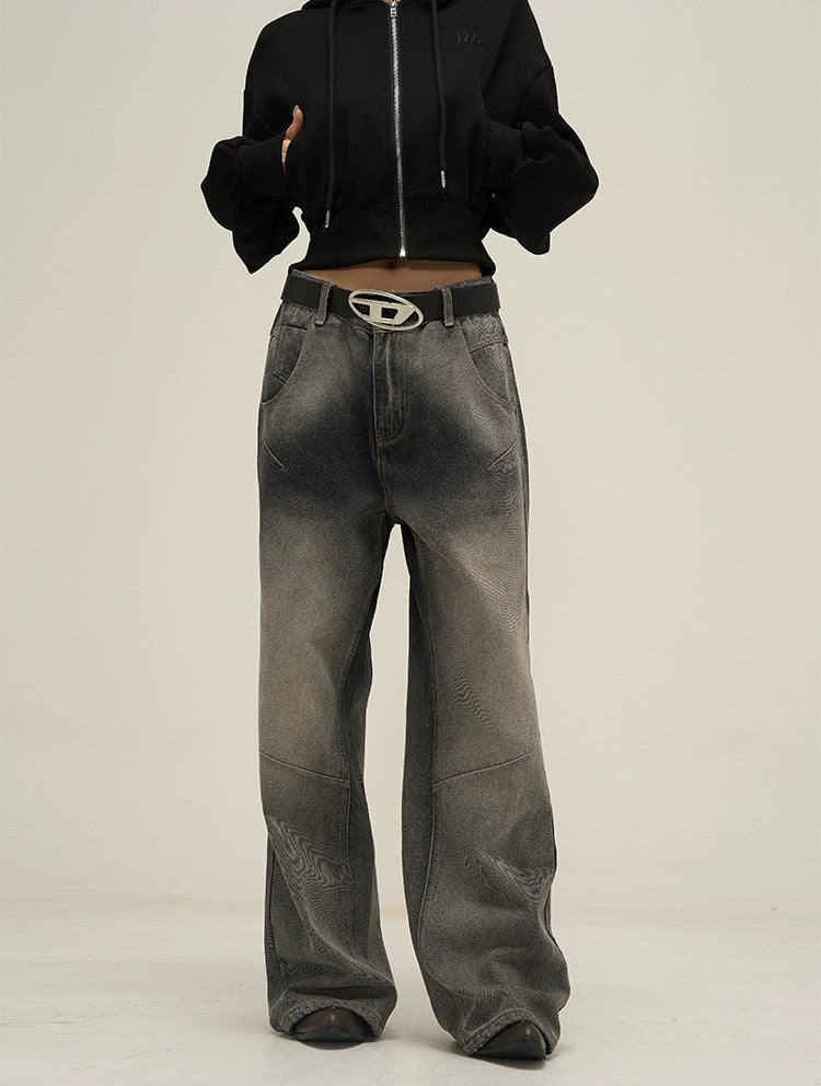 Classic Fit Straight Denim Jeans - chiclara