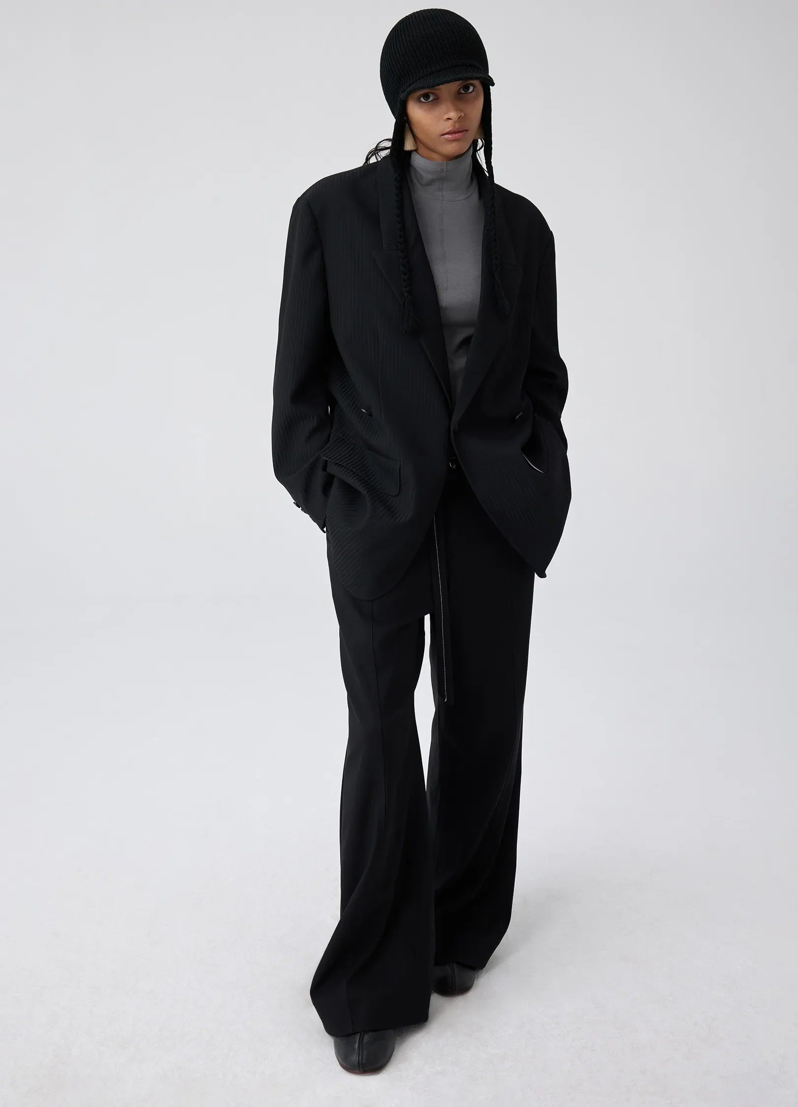 Pinstripe Oversized Suit Blazer