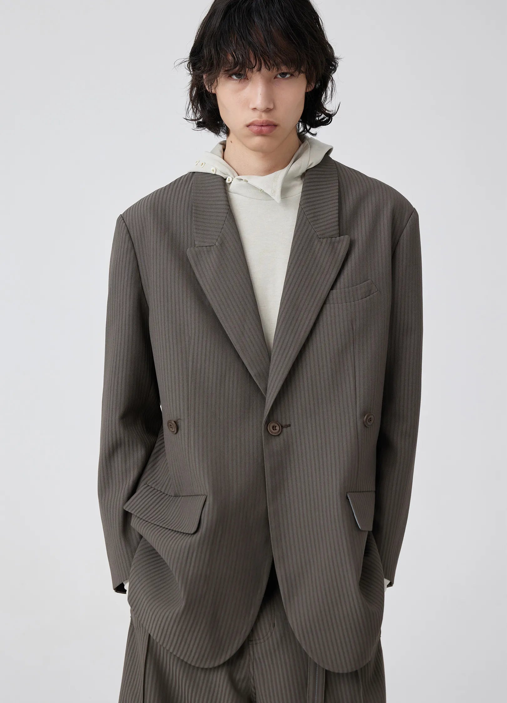Pinstripe Oversized Suit Blazer