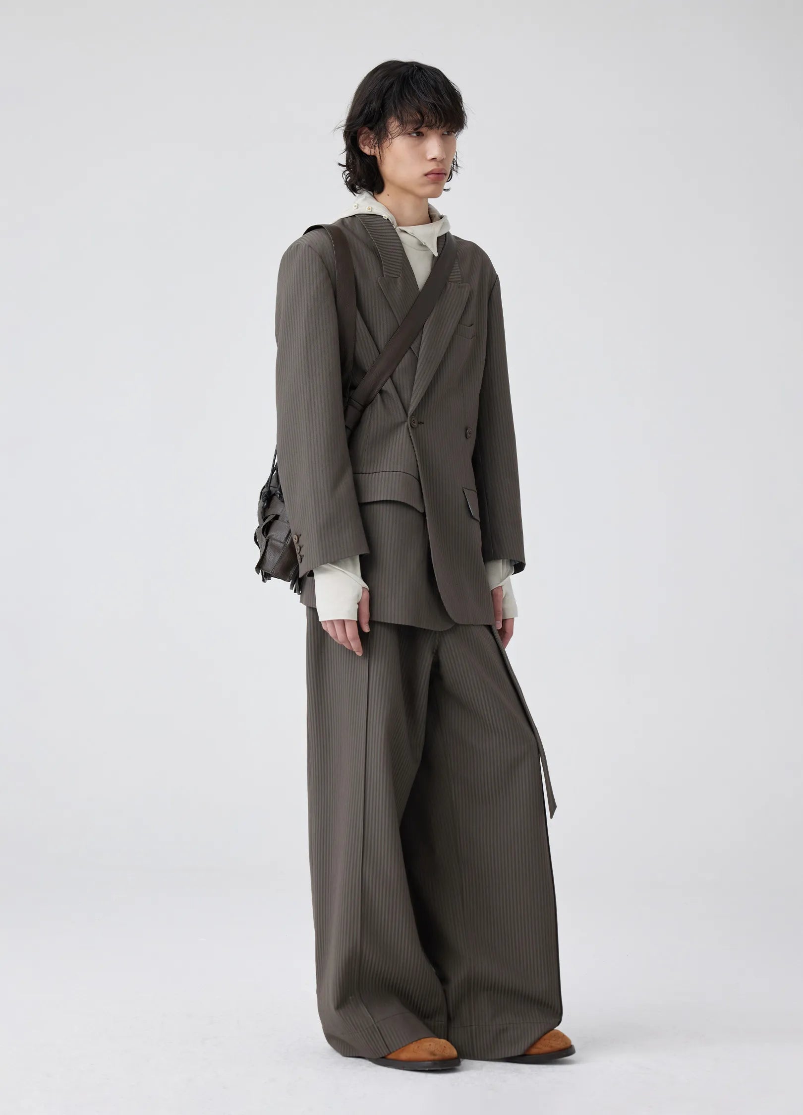 Pinstripe Oversized Suit Blazer