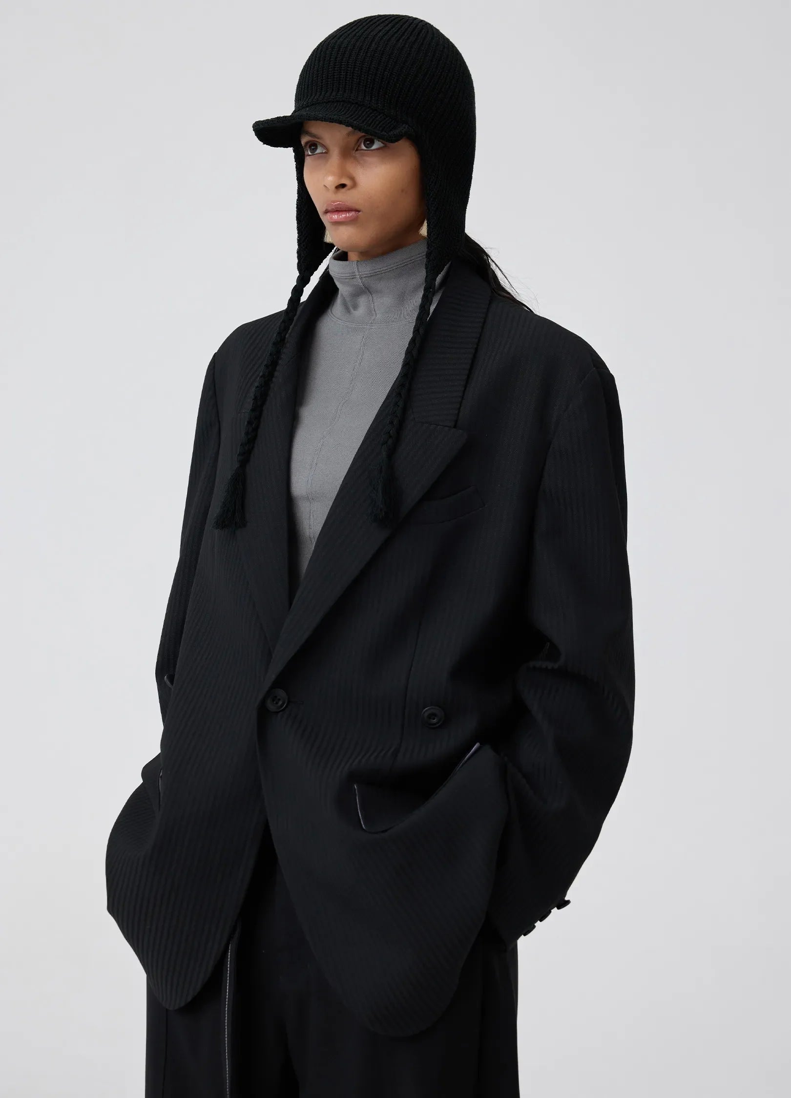 Pinstripe Oversized Suit Blazer