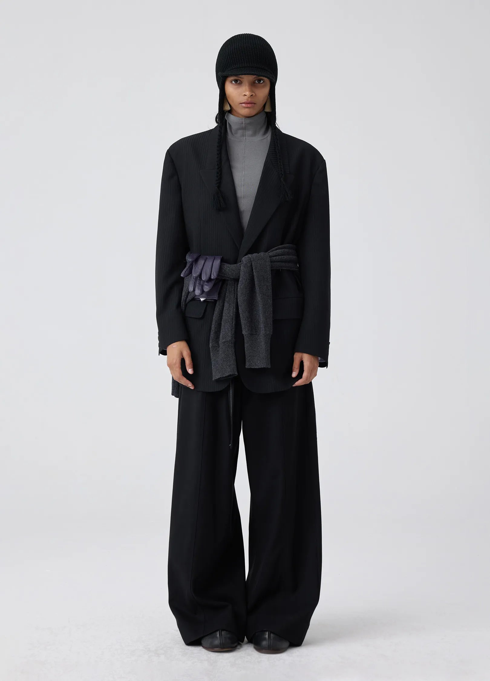 Pinstripe Oversized Suit Blazer