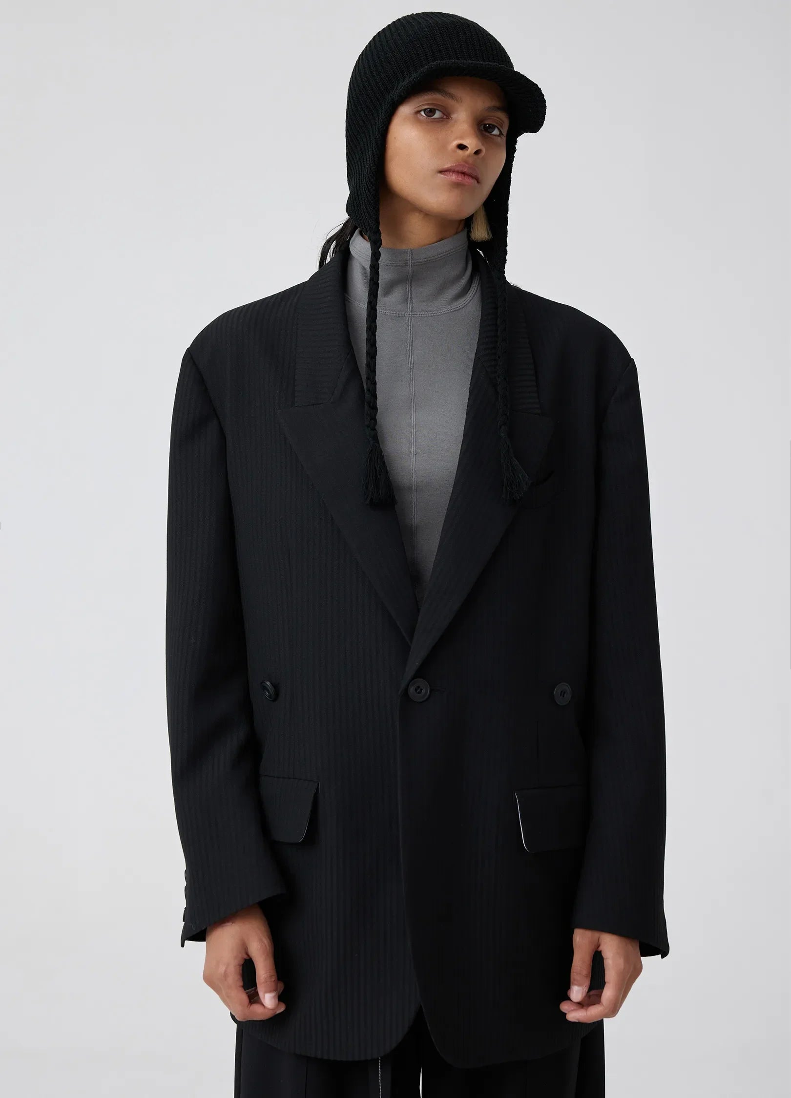 Pinstripe Oversized Suit Blazer