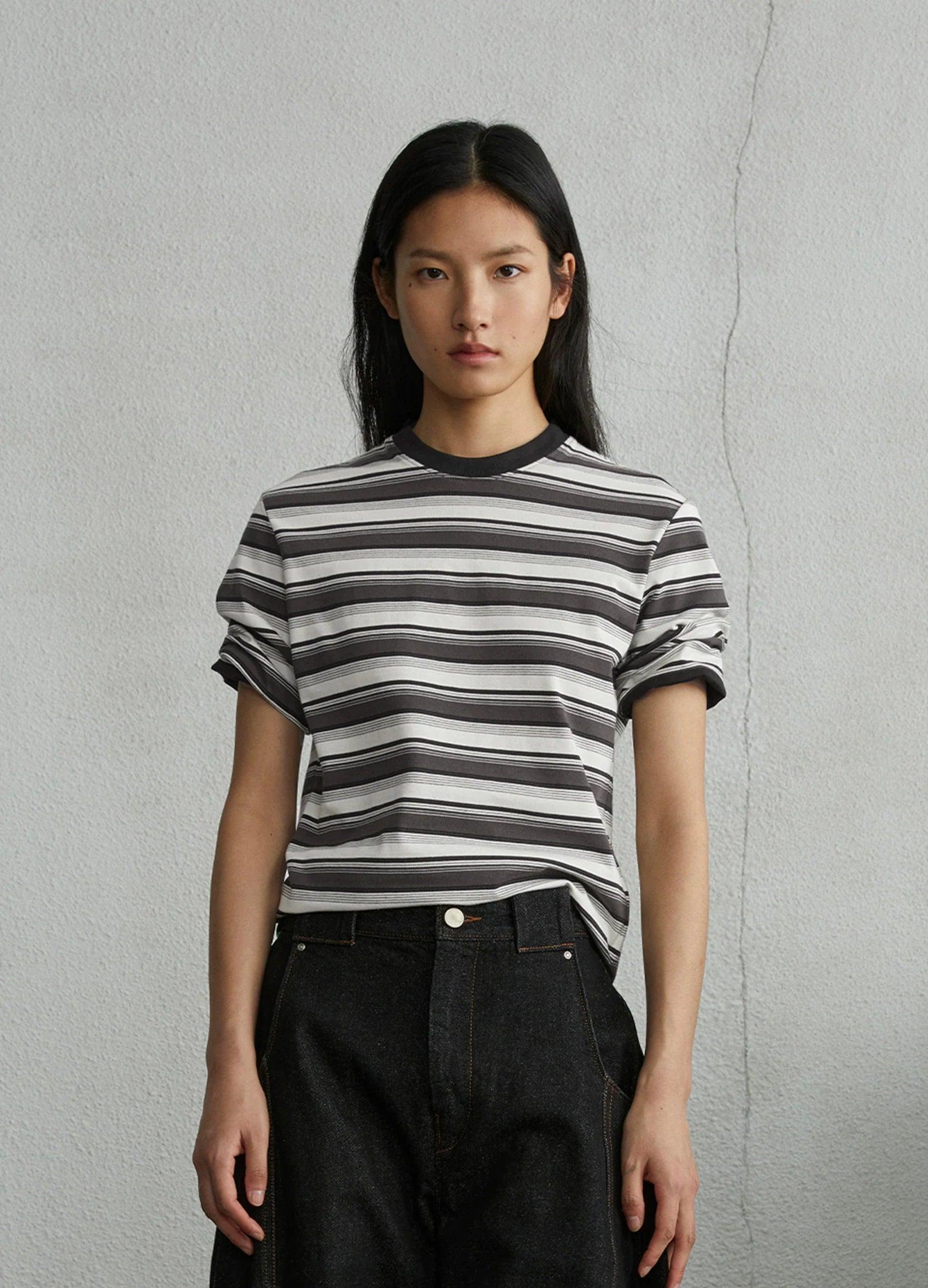 Chic Striped Unisex Tee - chiclara