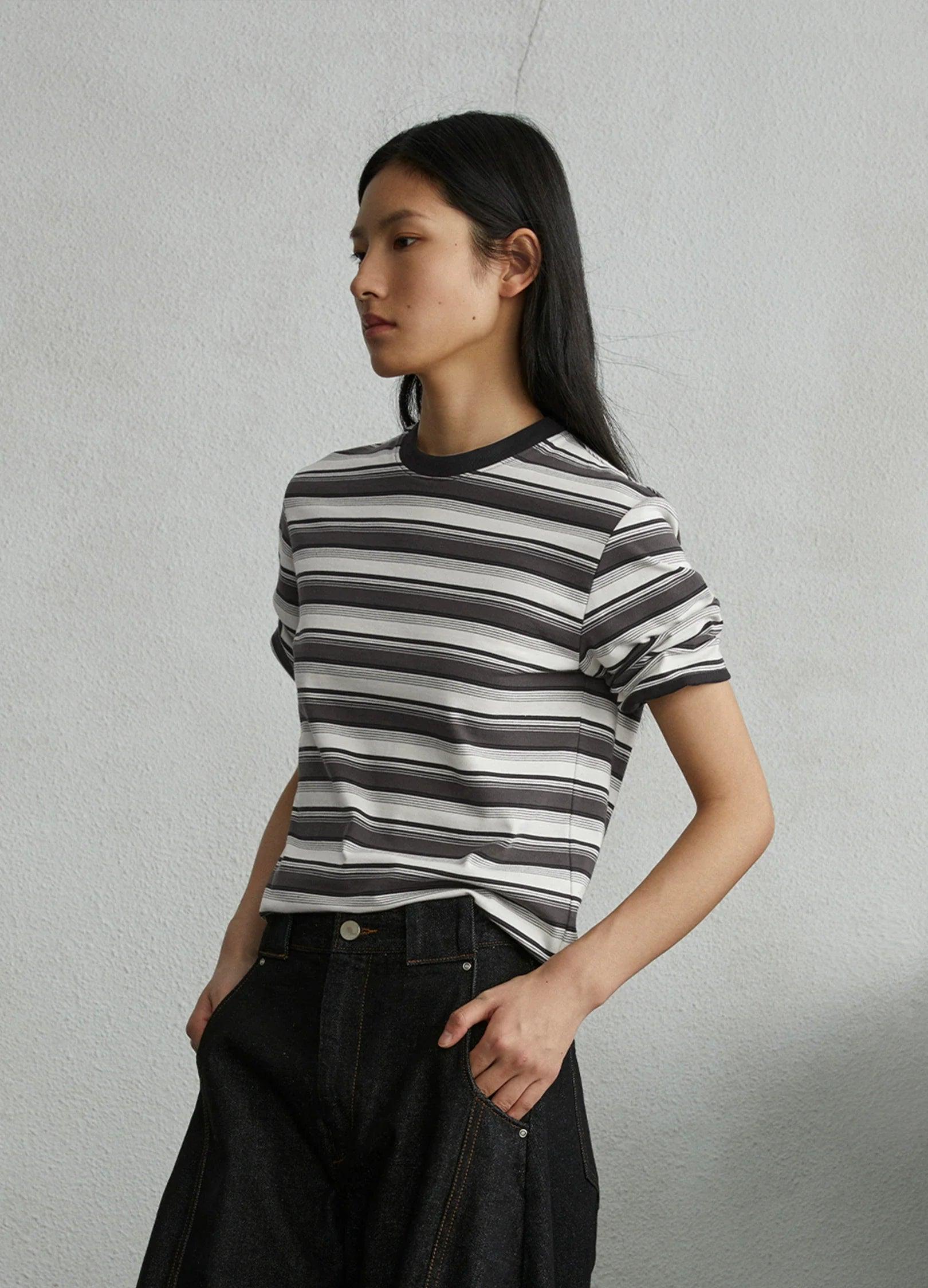 Chic Striped Unisex Tee - chiclara