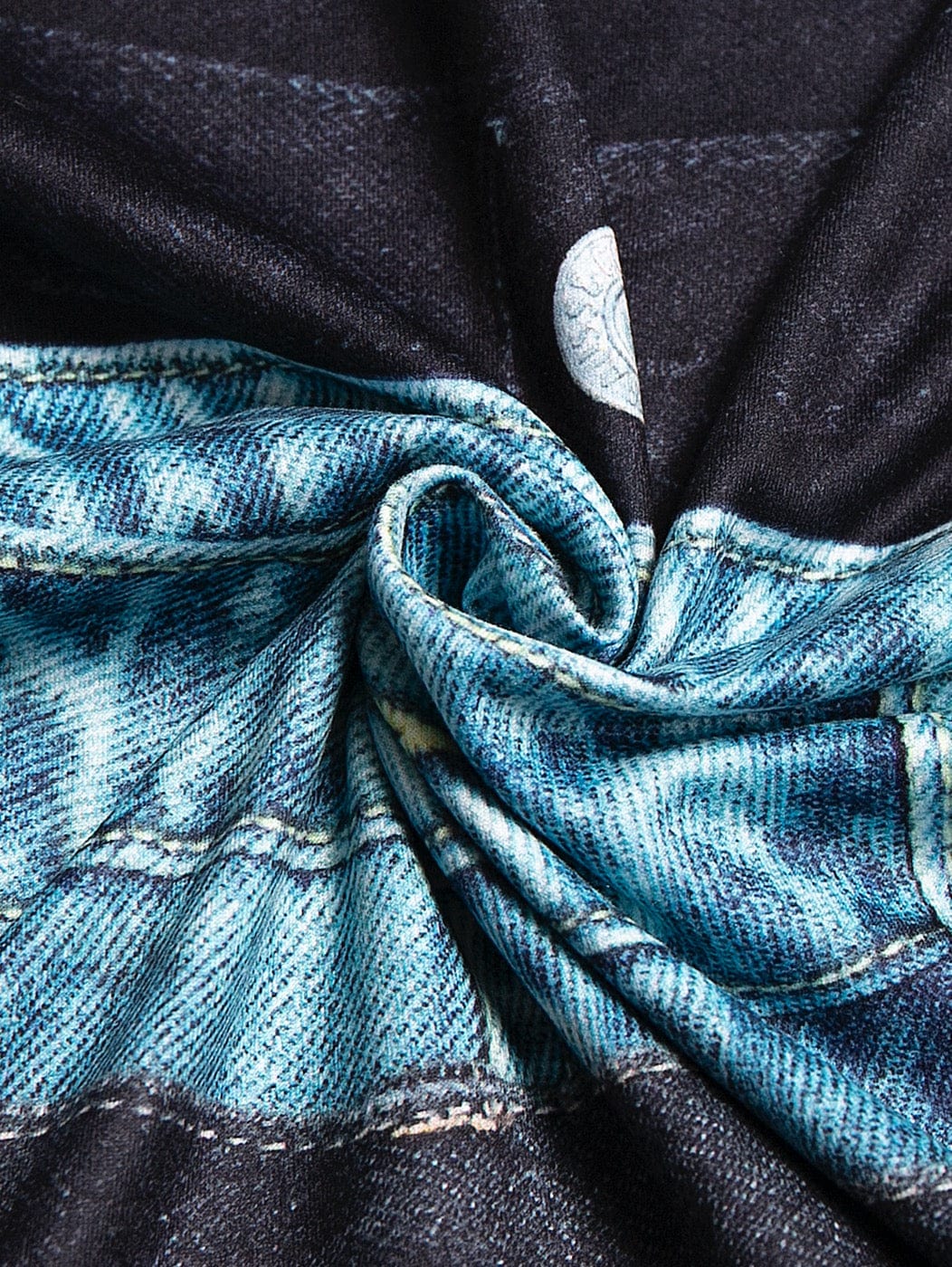 T-shirt imprimé de la taille en denim