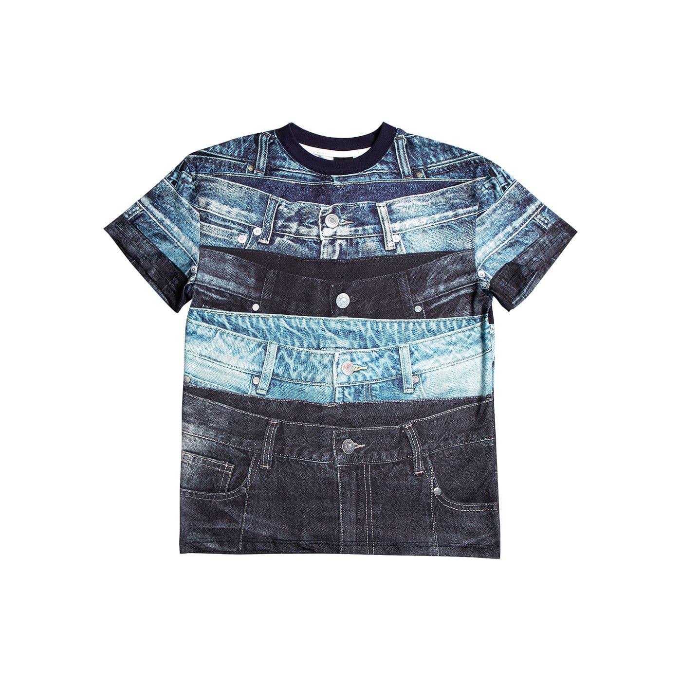 T-shirt imprimé de la taille en denim