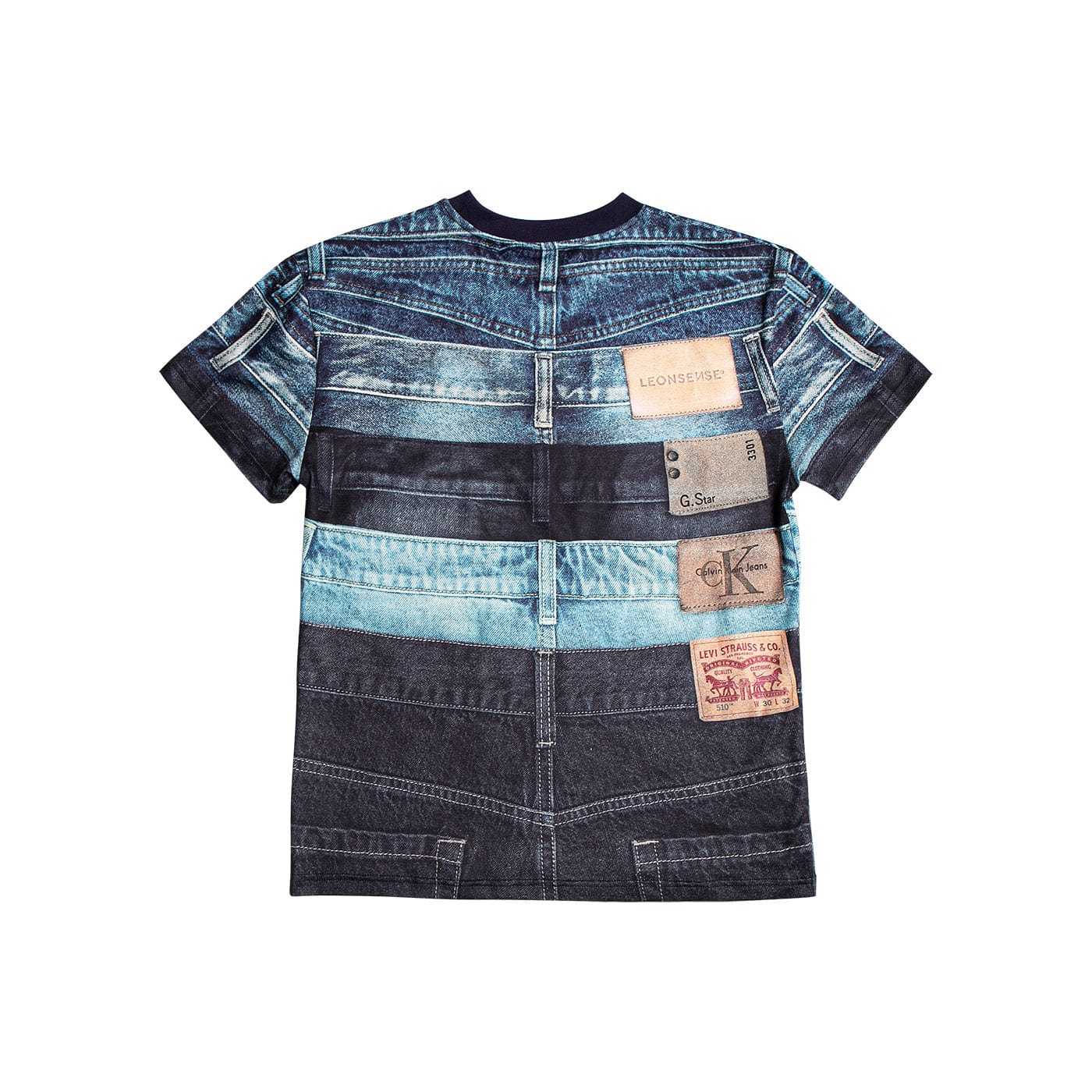 T-shirt imprimé de la taille en denim
