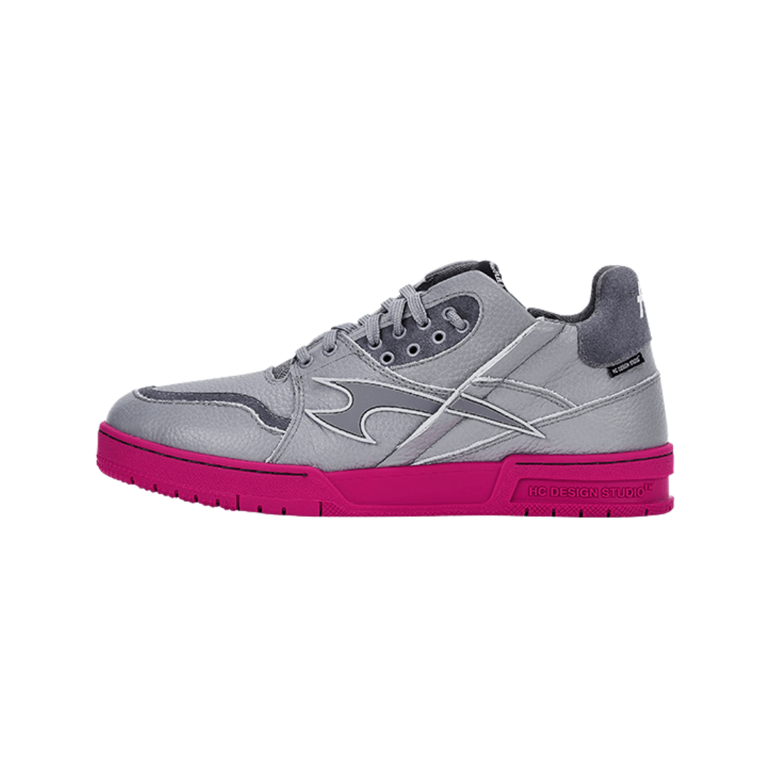 Grey and Pink Classic Low Top Sneakers