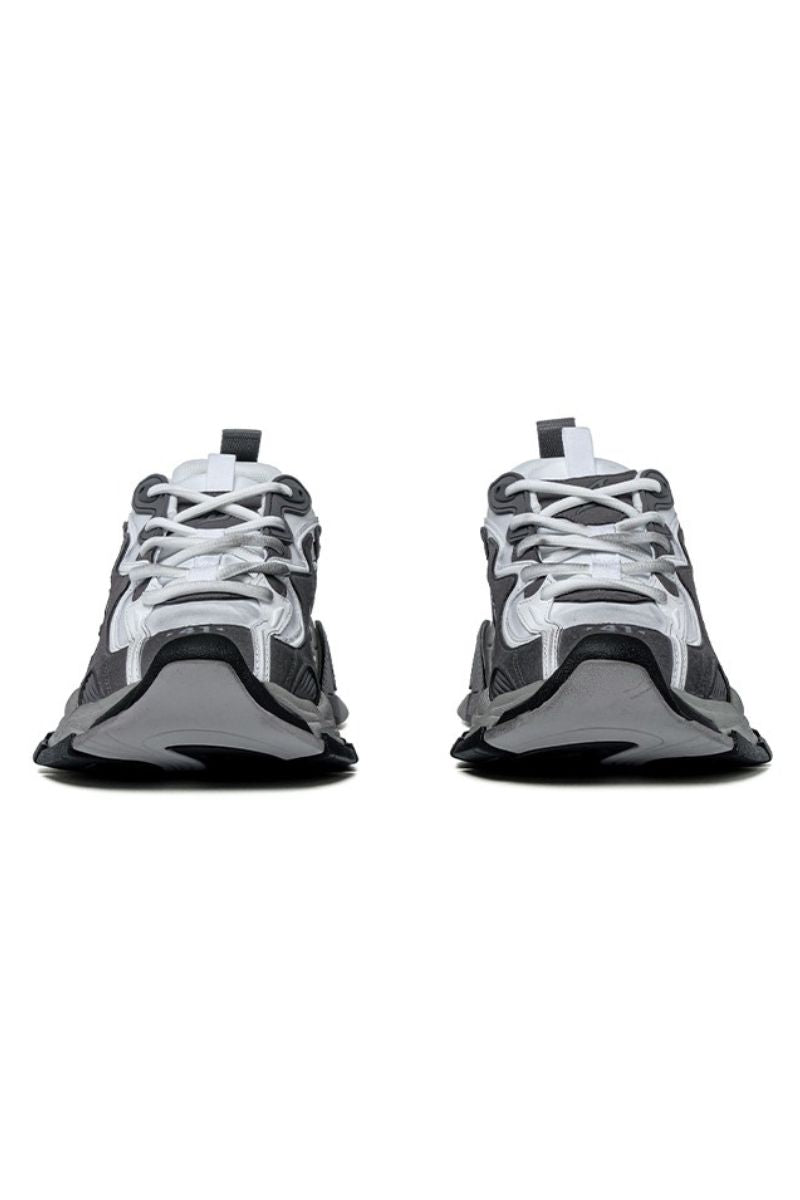 Grey Wave Chunky Running Sneakers
